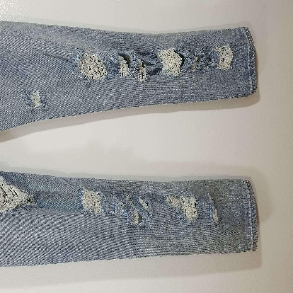 Adika Distressed Light Wash Blue Denim Jeans Medium - Picture 9 of 11